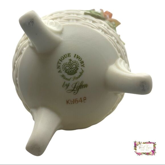 Vintage LEFTON China Floral Egg Vase Hand Painted Collectible - Picture 10 of 14